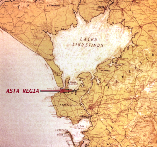 Ubicación del Lago Ligustino y Asta Regia