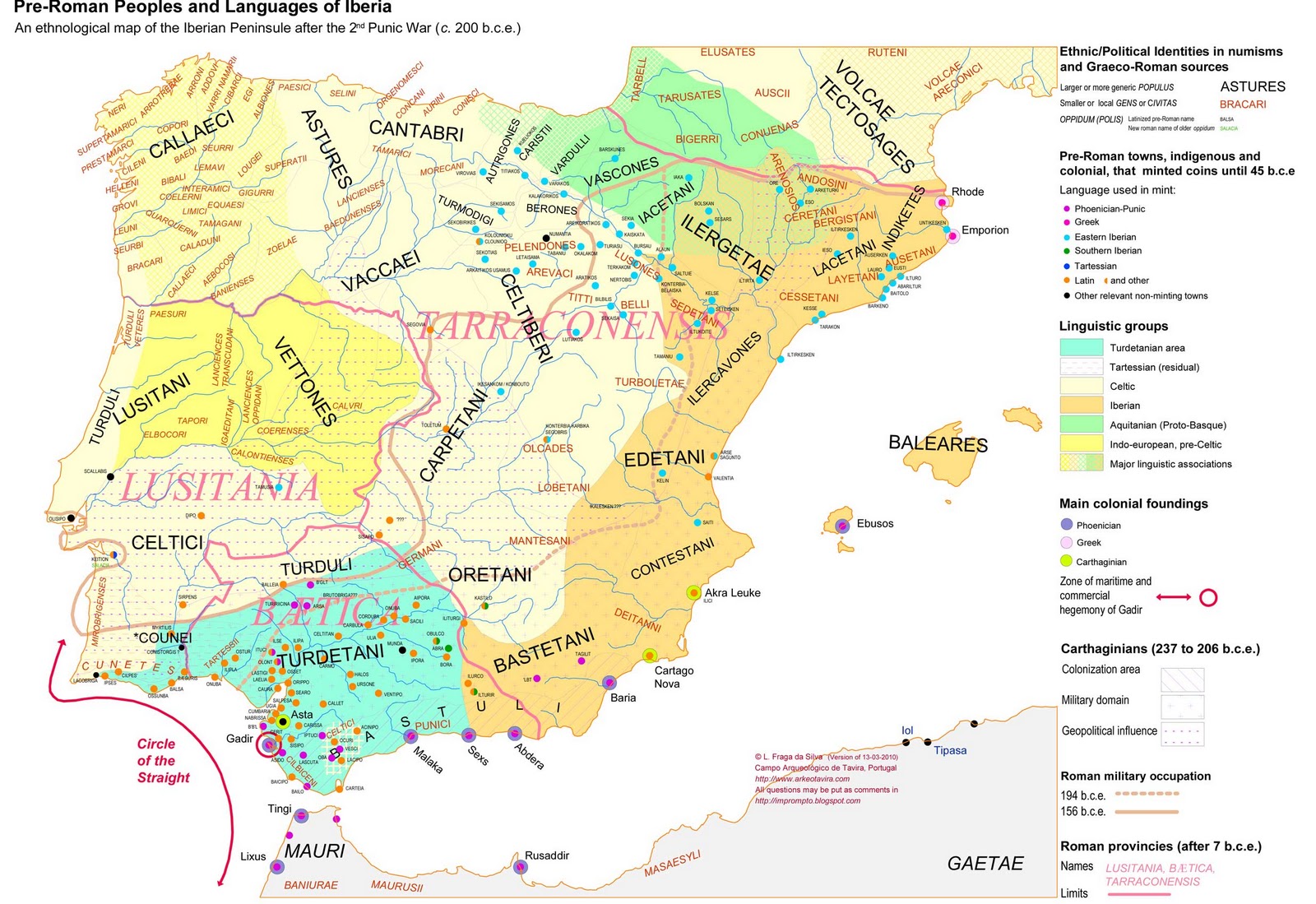 Plano de los diferentes pueblos y reinos pre-rromanos de la Península Ibérica en torno al 200 a.C.